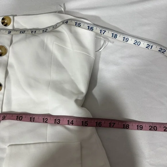 NEW $277 AMANDA UPRICHARD [ Medium ]‎ Yadira Strapless Jumpsuit White #J2030 - Picture 4 of 16